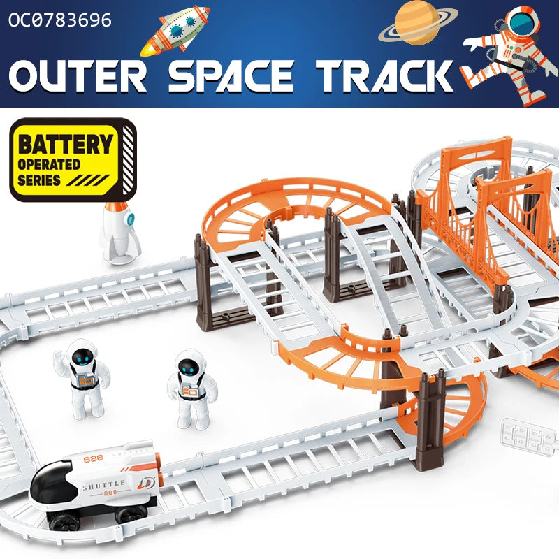 Astronaut Spaceship Track Set - Outer Space Toy Set for Kids