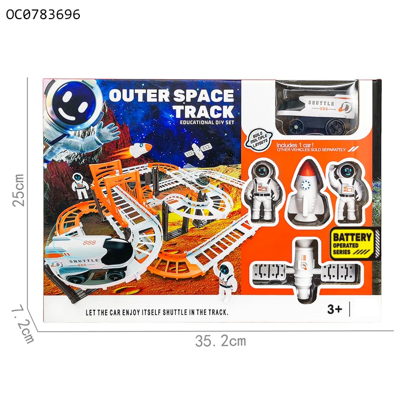 Astronaut Spaceship Track Set - Outer Space Toy Set for Kids