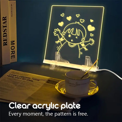 3D LED Light Glass Acrylic Writing pad
